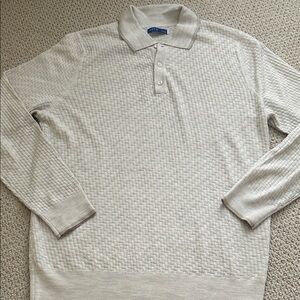 Apt. 9 Men's Long Sleeve Knit Polo in Light Beige